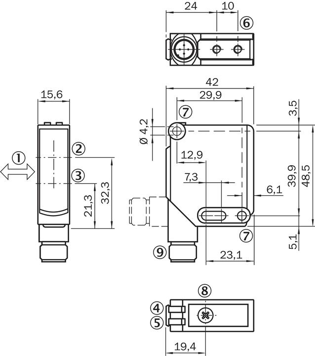 Actual product image Sick Sensor, background suppression, Sr 350mm
