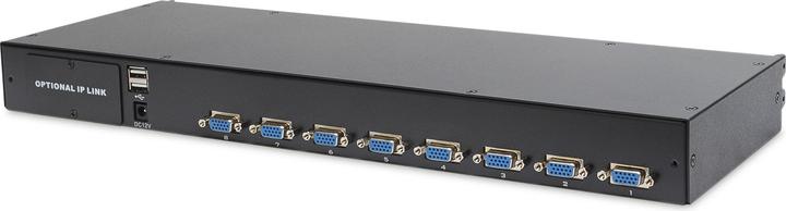 Actual product image Digitus modular console with 483cm 19inch TFT 8 port KVM & touchpad German keyboard RAL 9005 -...