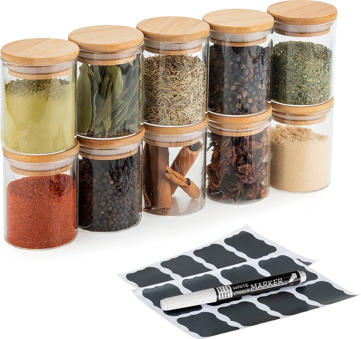 Deco haus Set de pots à épices avec couvercle (0.19 l)