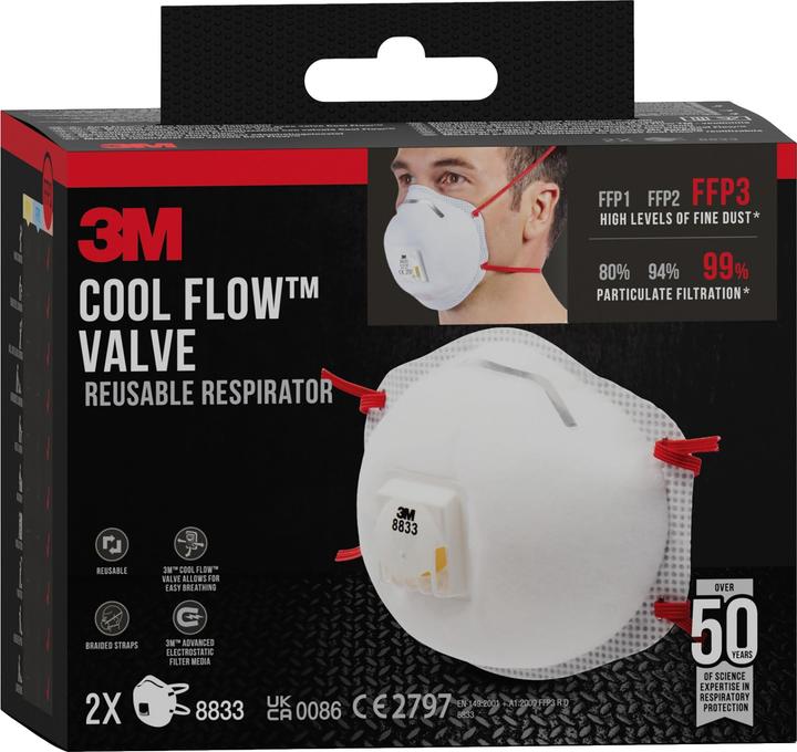 Produktbild 3M Maske Dämmstoff (FFP3, 2 x)