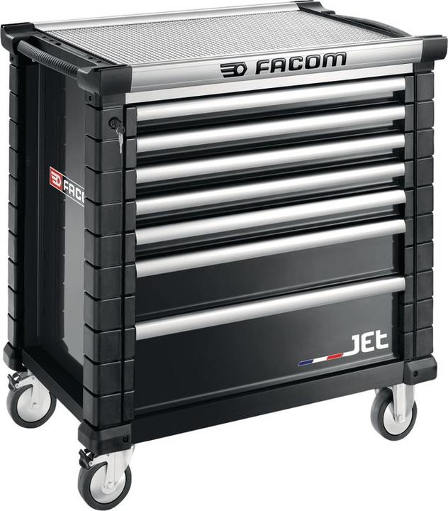 Facom Werkstattwagen JET+ mit 7 Schubfächer, 4 Module pro Schubfach, schwarz (RAL 9004) (4 x)