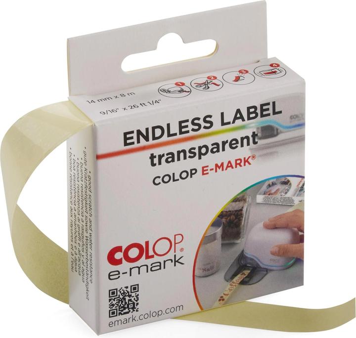 Actual product image Colop Paper tape e-mark, Transparent, 1 roll