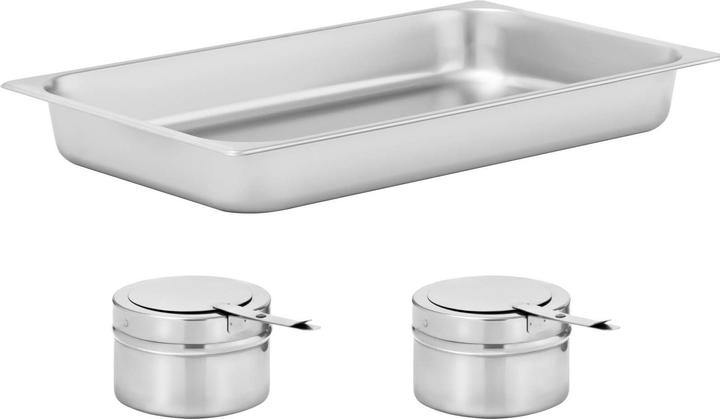 Actual product image Royal Catering Chafing Dish Warmhaltebehälter Rechaud GN 1/1 8,5 L breiter Stand