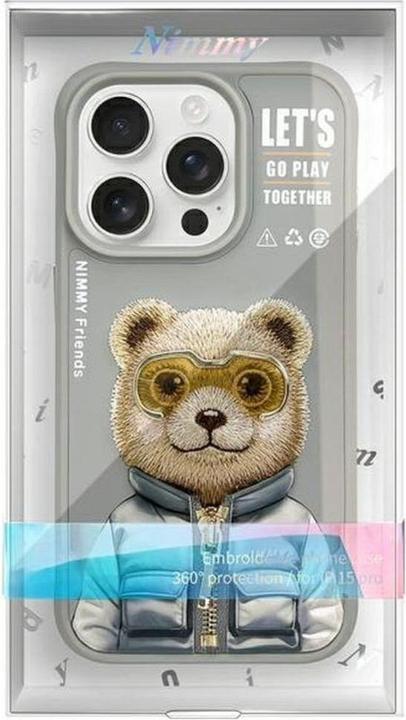 Produktbild Nimmy case iPhone 15 Pro Max 6.7" gray Cool&Cute 2.0 Bear (Apple iPhone 15 Pro Max)