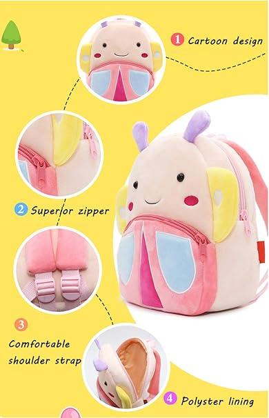 Image du produit Only-Bags.Store Sac d'école en polyester, sac à dos en peluche d'animaux mignons, petit sac de vacances en plein air