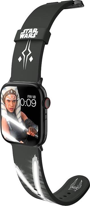 Immagine prodotto Moby Fox Star Wars - Apple Watch Armband 38/40/41/42/44/45/49 mm (The Mandalorian Ahsoka Tano Lichtschwert) (Silicone)