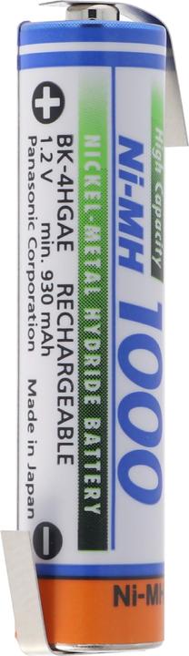 Panasonic Akku BK-4HGAE Micro AAA HR-4U NiMH Akku mit Lötfahne Z-Form (1 Stk., AAA, 1000 mAh)
