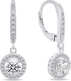 Brilio Silver - Beautiful silver earrings with clear zircons EA920W