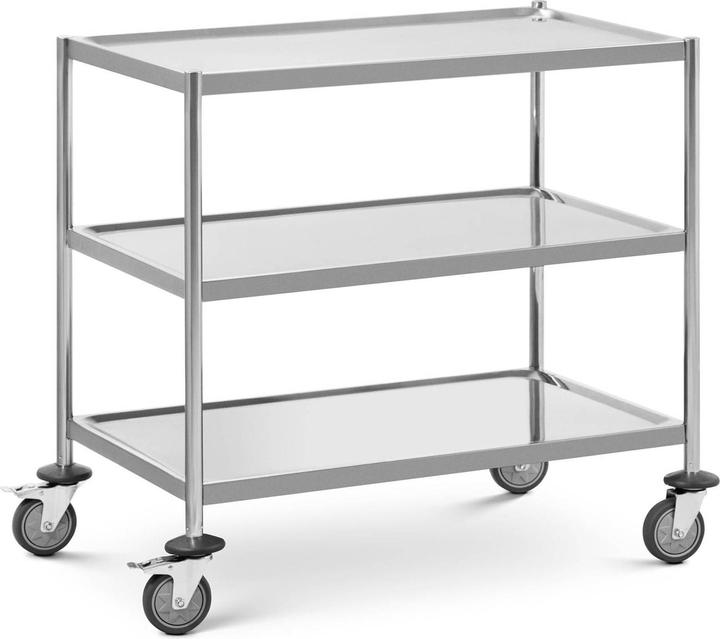 Image du produit Royal Catering Servierwagen Geschirrwagen Küchenwagen 3 Borde Abräumwagen bis 60 kg Edelstahl