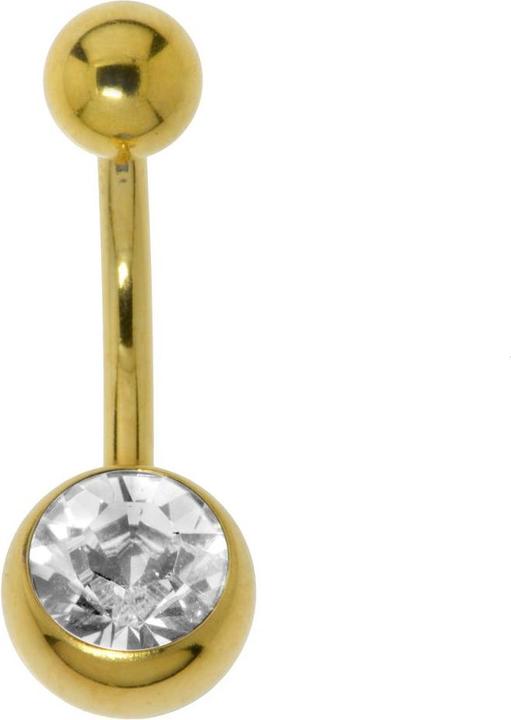 Immagine prodotto Bijouteria Piercing ventre (Acciaio chirurgico 316L, Rivestimento in PVD (colore oro), Vetro (di orologio))