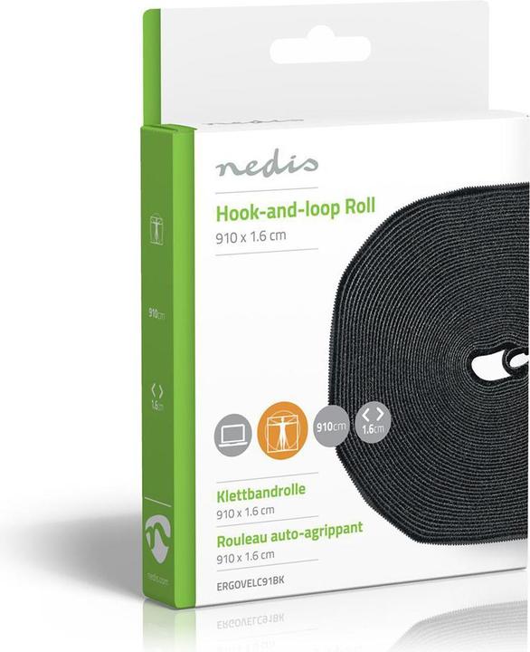 Actual product image Nedis Velcro Roll for Cable 910 x 1.6 cm Black Unisex (9100 mm)