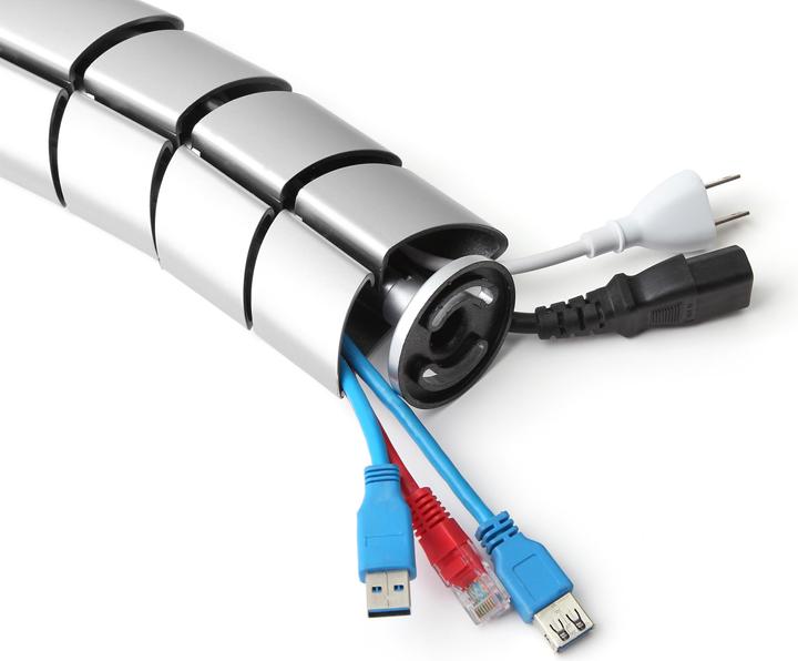 Produktbild equip Doppel-Kabelführung 73cm für Untertischmontage grau (Kabelkanal, 6.30 cm)