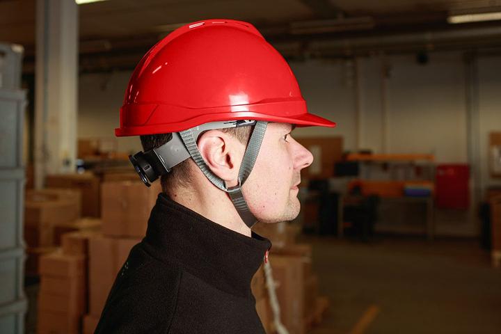Actual product image Neo Industrial helmet with chin strap, red (52 - 64 cm)
