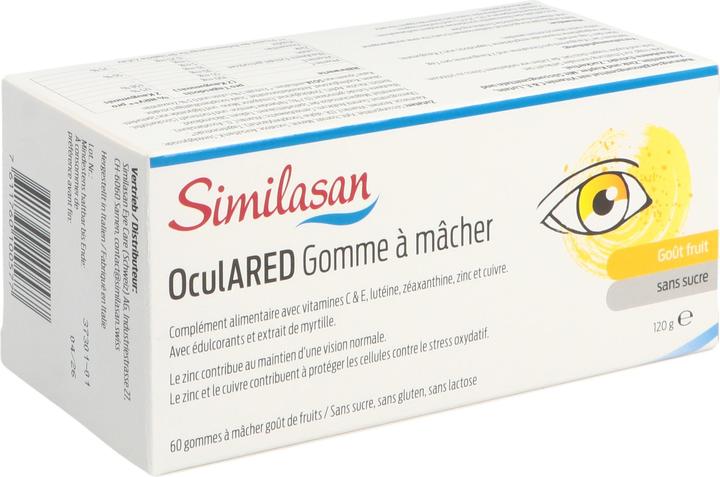 Actual product image Similasan OculARED chewing gum fruit 60 (60 Piece, 154 g)
