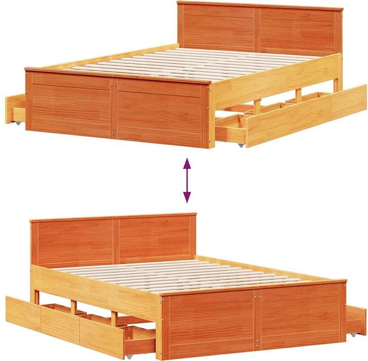 Produktbild VidaXL Bett ohne Matratze mit Kopfteil (140 x 190 cm)