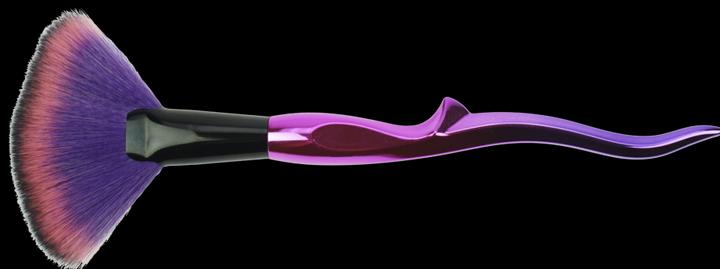 Fächerpinsel "Pink/Schwarz" feines Synthetik-Haar (Foundation)