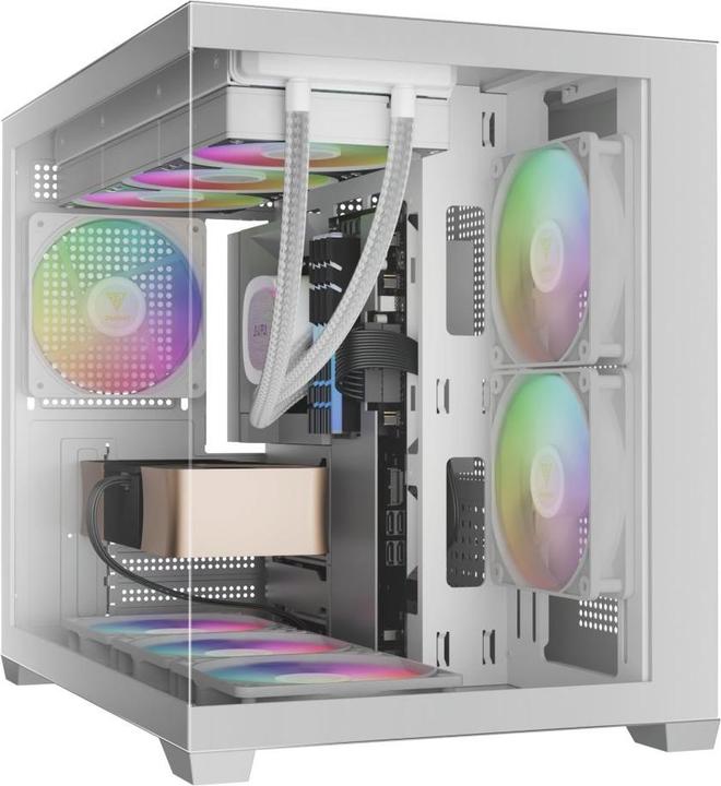Image du produit Gamdias Boitier Mini Tour Micro ATX Aura GC10M RGB avec panneaux vitrés (Blanc)