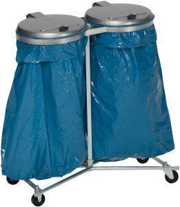 Produktbild VAR Abfallsammler 2x120 l blau fahrbar KS-Deckel (120 l)