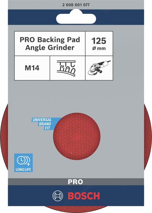 Produktbild Bosch Professional Zubehör PRO Backing Pad, 125 mm, M14, Klettverschluss