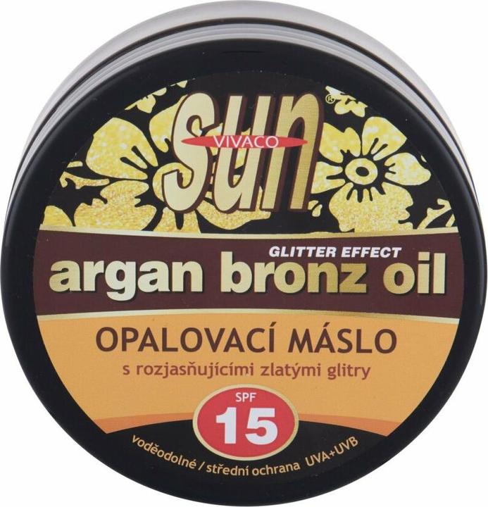 Vivapharm Sun Argan Bronz Oil Glitter Effect Spf15 Opalovaci Maslo S Arganovym Olejem A Trpytkami (Sonnencreme, SPF 15, 200 ml, 150 g)