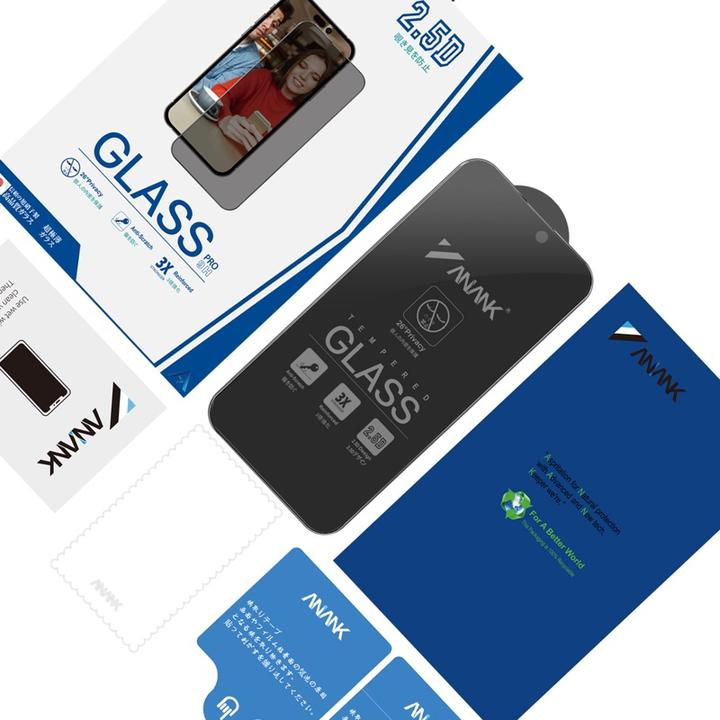 Immagine prodotto Anank Vetro blindato trasparente 2.5D Privacy (colla coreana LG Privacy) per iPhone 16 Pro Max (1 Pezzo/i, Apple iPhone 16 Pro Max)