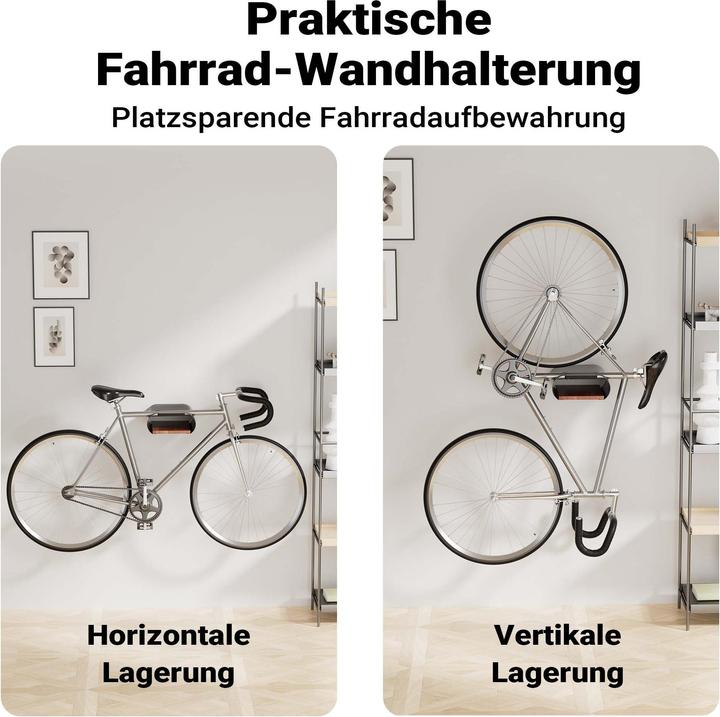 Actual product image Wiltec Bicycle wall mount black 39.8x16.7x32.6-42.6cm 25kg Bicycle mount