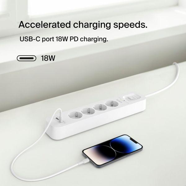 Produktbild Belkin Surgemaster Überspannungsschutz (4 x, USB-A, CEE 7/3, USB-C, 2 m)
