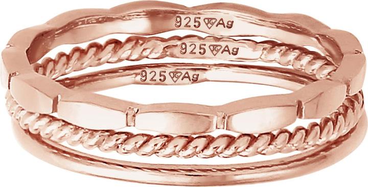 Immagine prodotto Elli Anello a fascia impilabile Set di 3 anelli in argento 925 (52, 925 Argento)