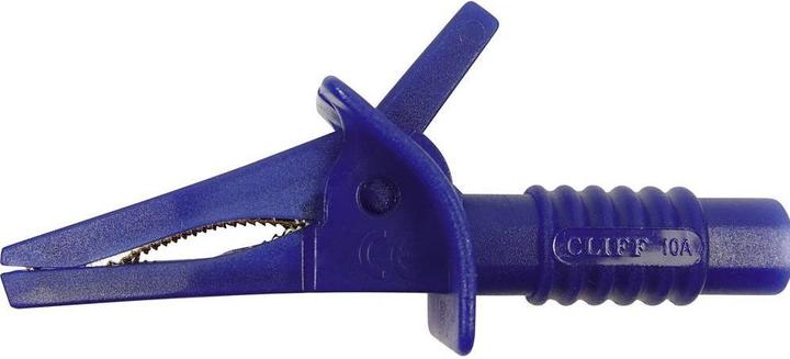 Produktbild Cliff Sicherheits-Abgreifklemme Steckanschluss 4 mm CAT II 1000 V, CAT III 600 V Blau FCR7943 (Messleitung)