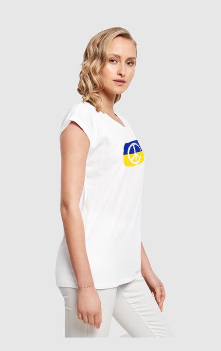 Produktbild Merchcode Ladies Peace - Flag Peace Extended Shoulder T-Shirt - 161391 (XS)