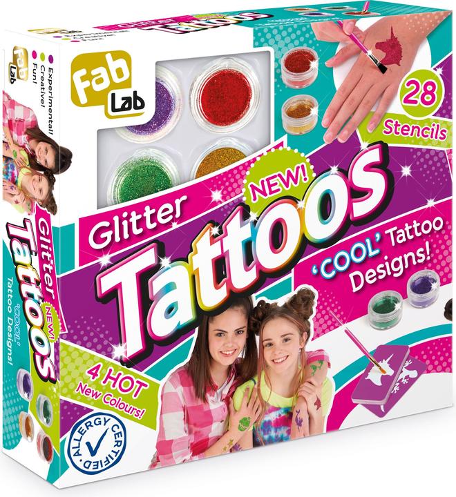 Actual product image Fab Lab FabLab Glitter Tattoos tattoo set