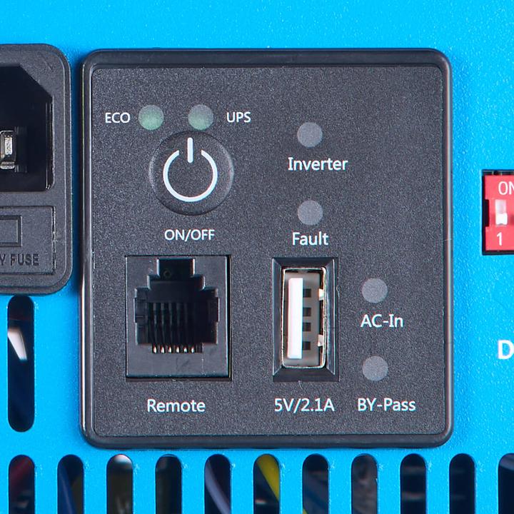 Produktbild Ective CSI 10 PRO 1000W/12V Sinus-Wechselrichter mit Netzvorrangschaltung und Ladegerät (CH-Stecker)