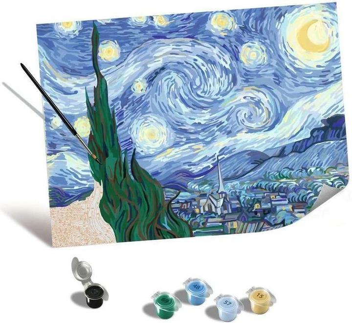 Produktbild Ravensburger CreArt - Malen nach Zahlen 23915 - ART Collection: Starry Night (Van Gogh) - ab 14