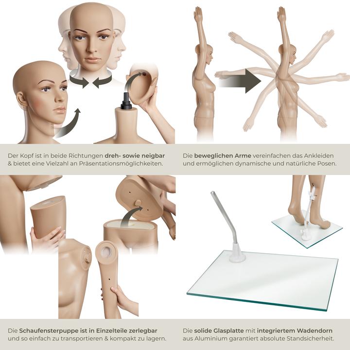 Produktbild tectake Mannequin (42 x 30 x 172 cm)