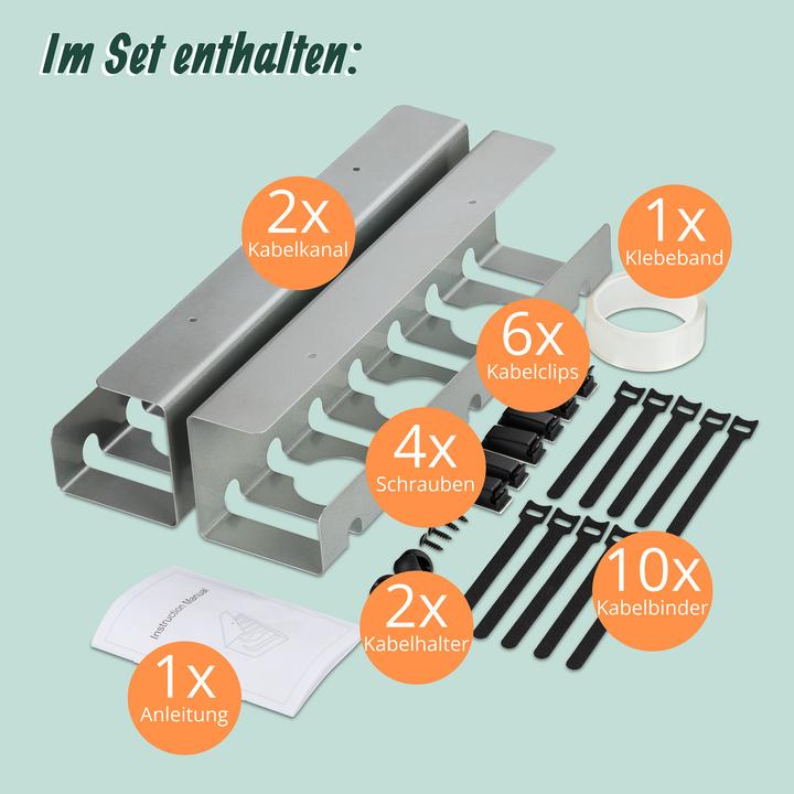 Actual product image Relaxdays Kabelkanal für Schreibtisch 2er Set (Duct, 10 cm)