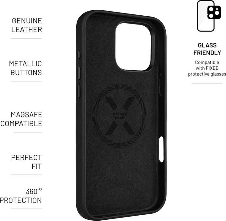 Immagine prodotto Fixed MagLeather fisso | Retro | Apple | iPhone 16 Pro Max | Pelle | Nero (Apple iPhone 16 Pro Max)