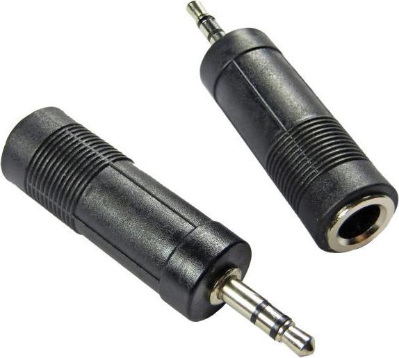Produktbild keepdrum ADA074 Adapter 6,35mm Klinkenbuchse zu 3,5mm Miniklinke-Stecker 2 Stück