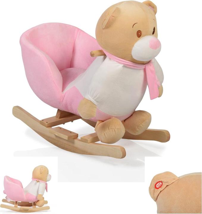 Moni Plush rocking bear pink WJ-635