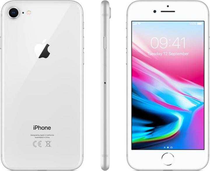 Apple iPhone 8 (128 GB, Silver, 4.70", Single SIM, 12 Mpx, 4G)