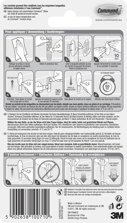 Actual product image Command Bath hook