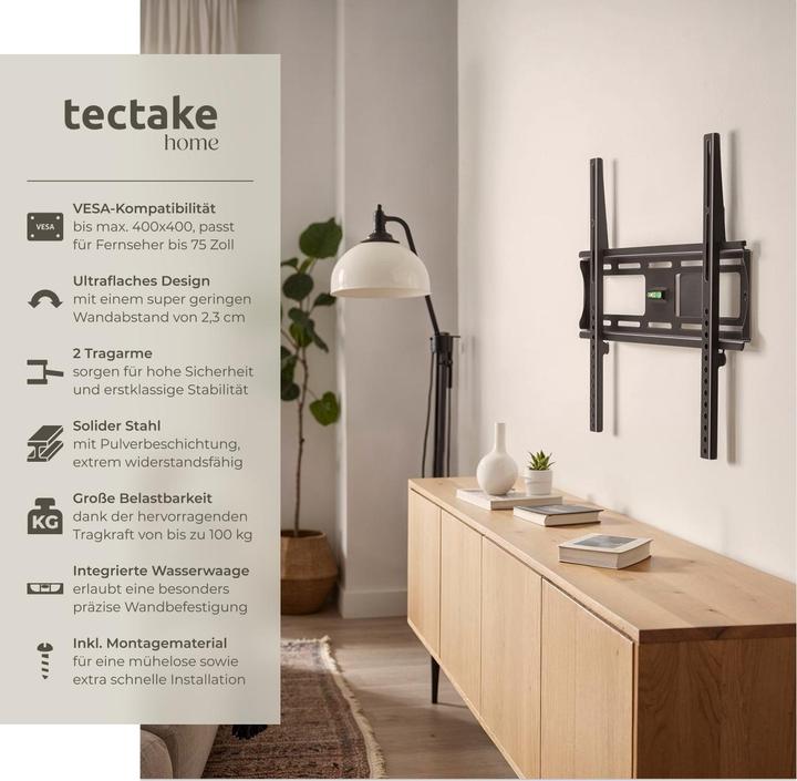 Actual product image tectake TV wall mount (Wall, 55", 90 kg)