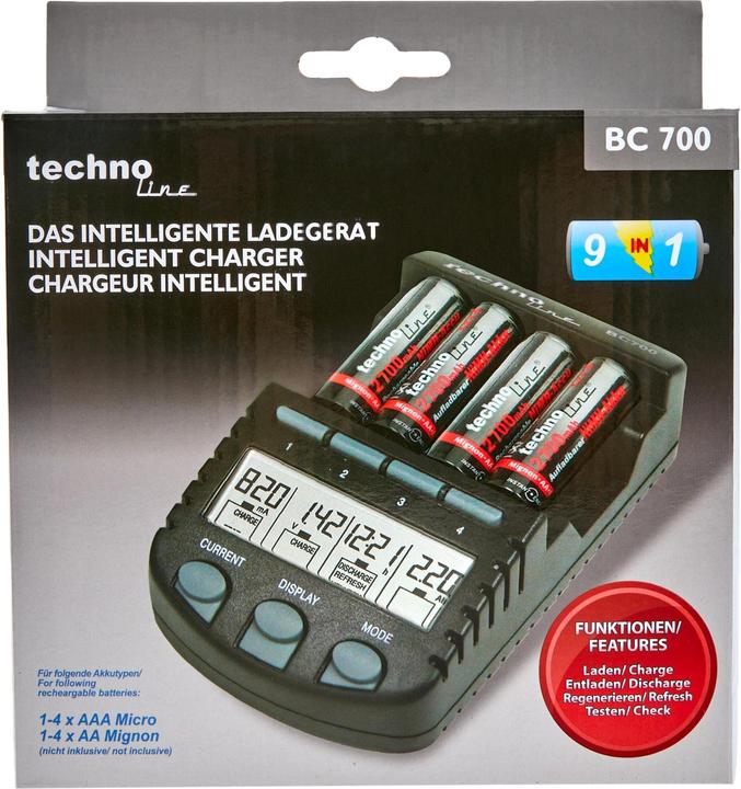 Immagine prodotto Technoline A.C. 700 A.C. (1 pz., AAA, AA, 3000 mAh, Caricabatterie senza batteria)