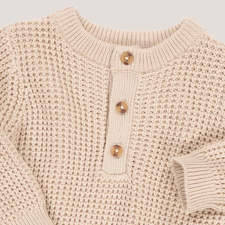 Actual product image La Redoute Collections Jumper with round neck and button placket (102)