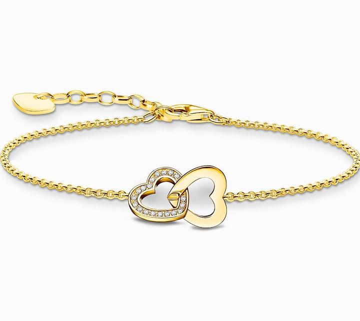 Image du produit Thomas Sabo Bracelet avec coeurs entrelacés plaqué or (19 cm, Argent 925)