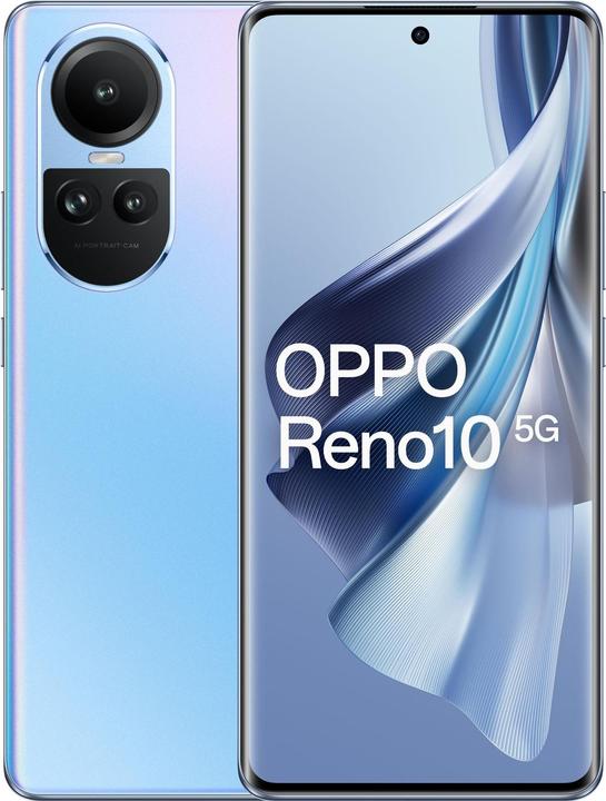 Produktbild OPPO Reno 10 (256 GB, Ice Blue, 6.70", Dual SIM, 64 Mpx, 5G)