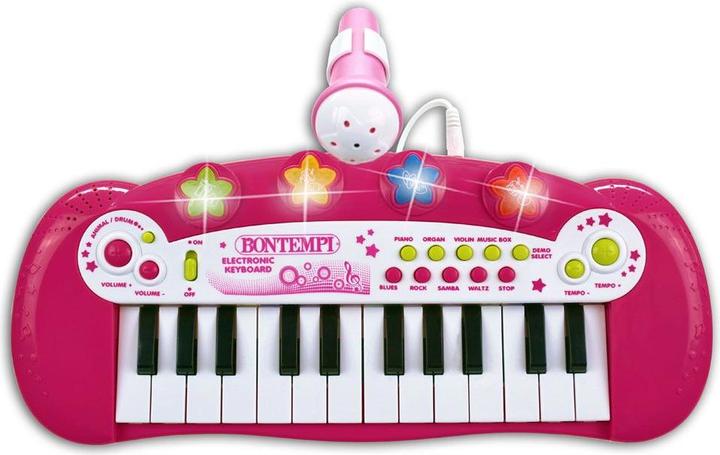 Bontempi Keyboard mit Mikrofon Pink (Englisch)