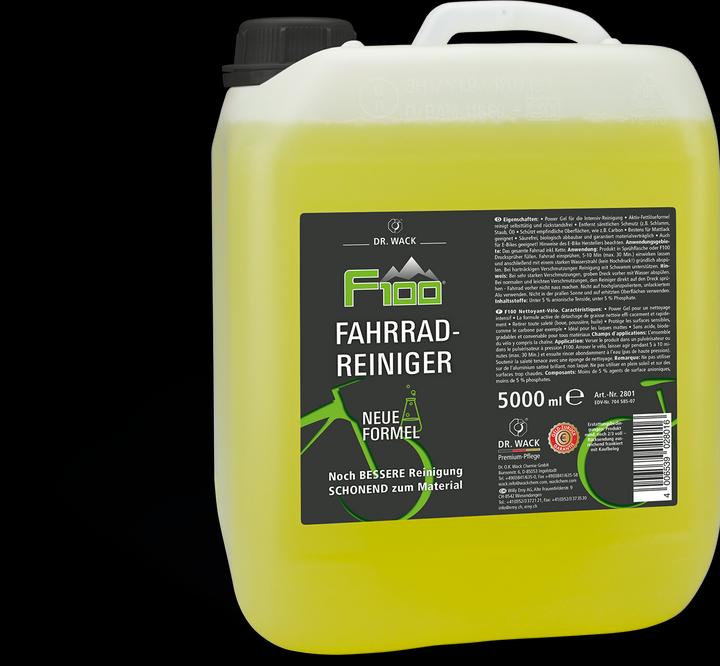 Image du produit F100 Nettoyeur de vélos (5000 ml, Lubrifiant universel, Nettoyeur de chaîne, Nettoyant pour freins, Nettoyant pour vélo, Éponge)