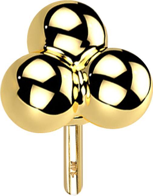 Star Piercing Threadless drei Kugeln 14k gold (14k Gold, ohne Messing)