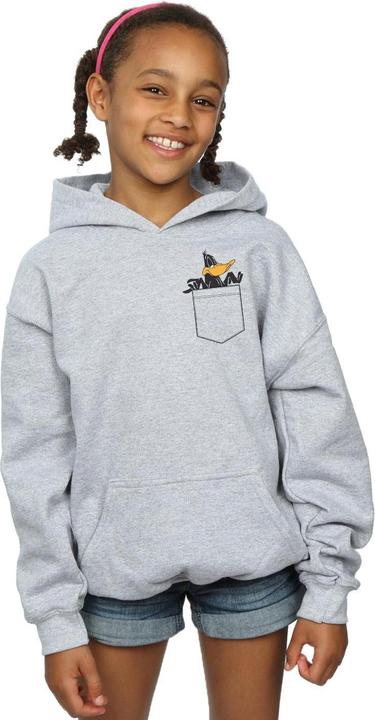 Immagine prodotto Looney Tunes Daffy Duck Faux Pocket Felpa con Cappuccio Ragazze (140, 146)