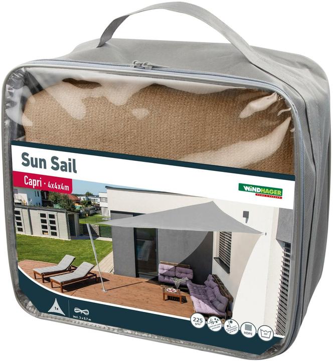 Image du produit Windhager Voile solaire 400 cm, triangle, roseau (4 x 4 m)
